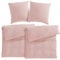 Pure Label Musselin Bettwäsche 135x200 4-teilig bestehend aus Bettbezug 135 x 200 cm 2er Set, Kissenbezug 80x80 cm 2er Set aus Baumwolle - Traumhaft kuschelige Bettwäsche-Sets in rosa