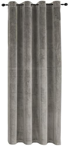 TiborTex Verdunkelungsvorhang Samt weich 140x145 cm Taupe Ösen Vorhang Blickdicht abdunkelnd Gardine Ösenaufhängung