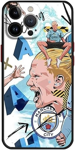 EZB Erling Haaland Themed iPhone Phone Case | Flexible Shock Absorbant Cool Phone Cover | Erling Haaland Themed Case (iPhone X) Blue