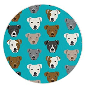 Pitbull Pattern Six Piece Coaster Heat-Resistant Reusable Saucers for Drinks Wine Glasses Plants Cups Mugs