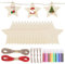 Zocipro 40Pcs Estrellas de Madera Navidad, Colgante de Árbol de Navidad Estrellas en Blanco Adornos con 12 Bolígrafos de Colores y 20m de Cordel, para Árbol de Navidad y Etiquetas de Regalo
