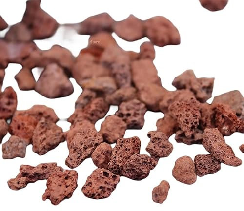 SMYTJSYC Roter Vulkangestein, für Sukkulenten, Granulat, Wasserreinigungsmaterialien, 500 g, 1–3 mm