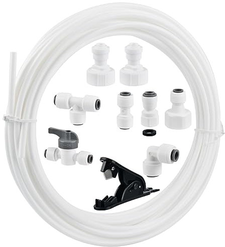 15m Wasserschlauch für Kühlschrank Schlauch Wasserzulaufleitung Universal Anschluss-Set für Kühlschrank, 1/4,1/2,3/4 Wasseranschluss set Kühlschrank für Kühlschrank Abfluss Reinigung