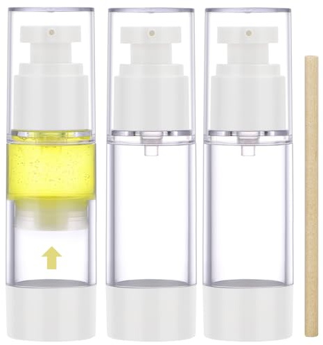 Segbeauty Flacon Pompe Vide, 3 Pièces 30ml Flacon Fond de Teint Vide, Petit Flacons à Pompe sans Air, Flacons Cosmétiques en Plastique pour Le Voyage (Blanc)