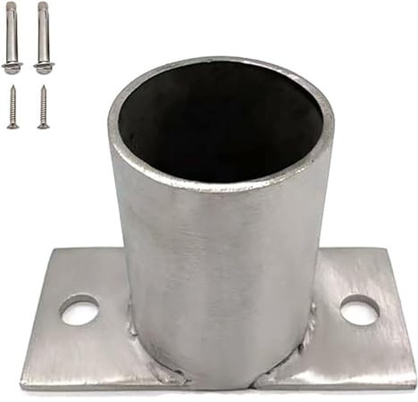 Post Anchor Base, Deck Post Base, Stainless Steel Post Base Kit Antirust Post Anchor Outdoor Round Post Brackets Support for Fence, Mailbox, Deck, Pergola Brackets Fence(1pc,Diameter: 0.79in; H: 1.18i