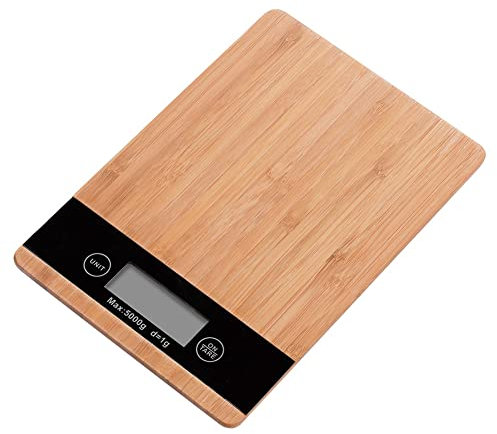Pawnath Bamboo Kitchen Scales, LCD Display, Digital Scales Up to 5 Kg, Kitchen Scales Baking, Cooking & Household Design