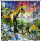 ANHOPE Dschungel Tier Dinosaurier Duschvorhänge Wasserdicht Anti-schimmel Shower Curtains Polyester Stoff Duschvorhang 180 x 180 cm Waschbar Bad Vorhäng für Badzimmer mit 12 Haken