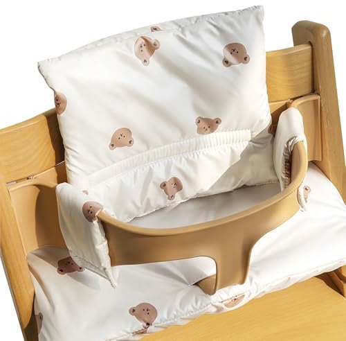 WANDGU Rutschfest Hochstuhl Sitzkissen Set: Sitzverkleinerer für Hochstuhl mit Laminierte Beschichtung Einfache Befestigung, Sitzkissen Set für Stokke Tripp Trapp Kinderhochstuhl