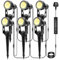 ECOWHO Garden Lights Mains Powered, 18W Extendable Outdoor Spot Lights with Adapter, 21m Garden Spike Lights 12V LED Outdoor Spotlights IP65 Waterproof Electric Uplighter for Path Tree