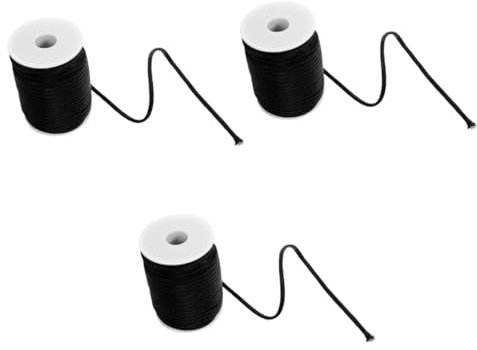 Artibetter 3rolls Rope Ladder Accessories Extension Ladder Ropes Black Cord Para Cord Roll