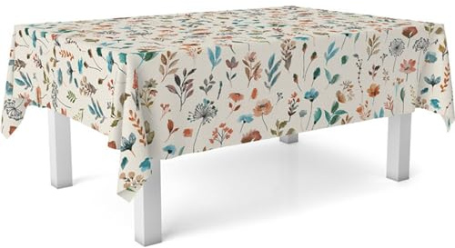 ECOMMERC3 | Tovaglia in tela cerata dimensioni 180x140 cm repellente macchie - Tovaglia in tela cerata color GIARDINO BEIGE 100% Made in Spain non trasferisce liquidi