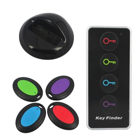 Schlüssel-Tracker, Tracker für Schlüssel - 85dB Remote Finder mit Ton - 4 Empfänger und Taschenlampe, Schlüsselanhänger-Tracking-Tool, 131 Fuß Reichweite, Fernbedienung für Familie, Freunde, Schlüssel