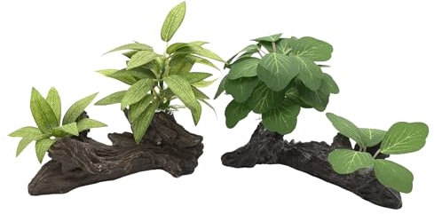 M2cbridge Artificial Fish Tank Plants Silk Aquarium Plastic Plant Aquatic Water Grass Foreground Decor(2PCS Big Green)