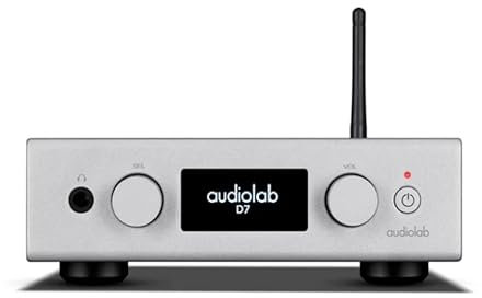 Audiolab D7 High-Resolution DAC, Headphone Amp & Preamp – ES9038Q2M Chip, 32-bit/768kHz PCM, DSD512, MQA, Bluetooth aptX HD, USB/Optical/Coaxial Inputs, XLR & RCA Outputs – Roon Tested (Silver)