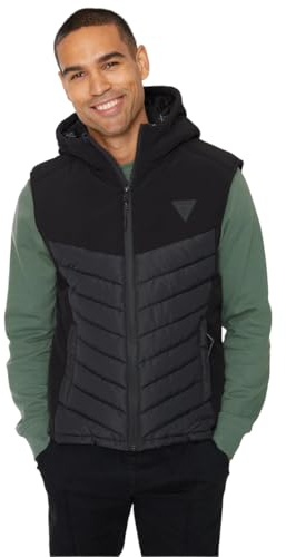 Spindle Threadbare Men's Plain Puffer Gilet Sleeveless Body warmer Vest Jacket Lightweight Half Jacket for All Seasons Black L