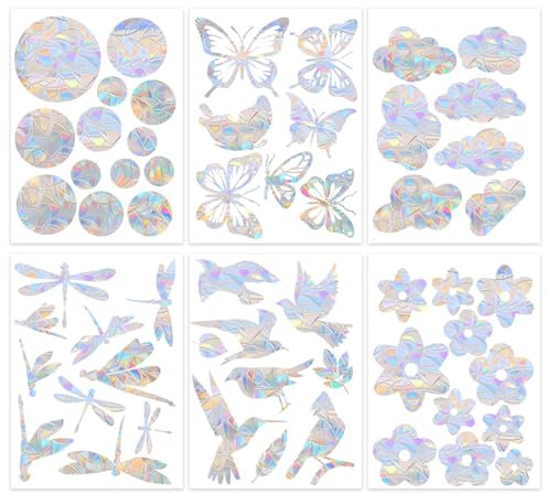 57 Piezas Pegatinas de Prisma Para Ventana, Protección para aves con Pegatinas Anti-Colisión, Suncatcher Sticker Window, Suncatcher Pegatina Atrapasoles, Anticolisión Prisma para Ventana