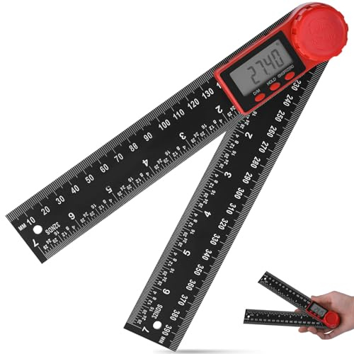 Transportador de Ángulos Digital con Pantalla LCD y Función de Bloqueo, Falsa Escuadra Electrónica 200 mm, Herramienta Medidor de Angulos, Goniometro 0-360°para Carpintería,Ingeniería,Manualidades,DIY