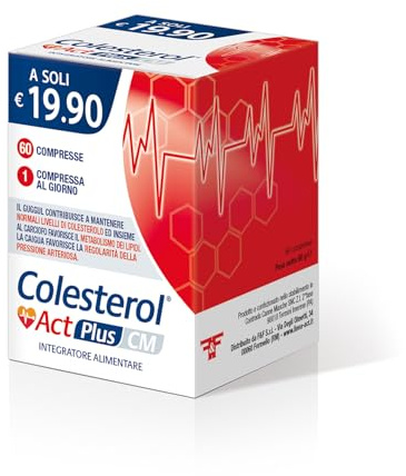 COLESTEROL ACT PLUS CM, Integratore Alimentare, 60 Compresse | Aiuta a Mantenere Normali Livelli di Colesterolo, a Base di Carciofo, Caigua e Guggul, Senza Monacoline