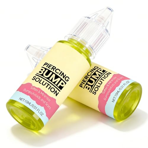 Piercing Bump Solution, 2PCS After Care Piercing Solution - Skin Comfort Drops for Ear, Nose & Belly Piercings, Soothing Bump Care with Natural Extracts, Daily Pier/CING Maintenance