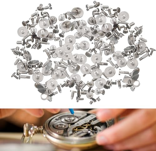 100 mini viti – viti per occhiali, set di viti per orologi, occhiali, computer, argento