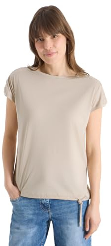 Damen Kurzarm Shirt mit Boatneck und Raffung