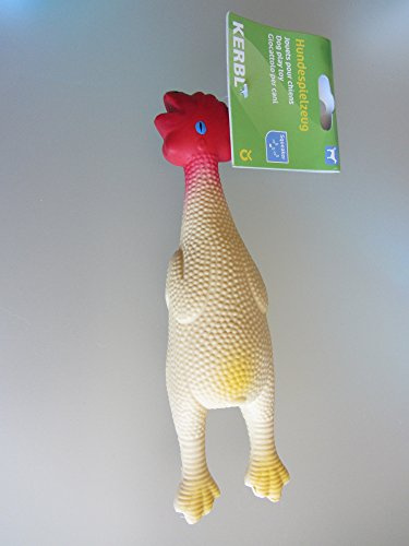 Kerbl Pet Huhn, Hundespielzeug, Kauspielzeug, 23 cm, gelb/rot, Latex, mit Squeaker
