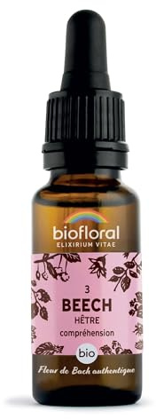 Biofloral Fleur de Bach Beech Hêtre Bio 20 ml | Favorise la sensibilité, l'empathie et une communication bienveillante. Certifiée Demeter et Bio. Sans alcool.