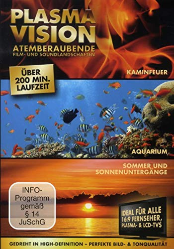 Plasma Vision - Atemberaubende Film- und Soundlandschaften - Sommer und Sonnenuntergänge/Aquarium/Kaminfeuer