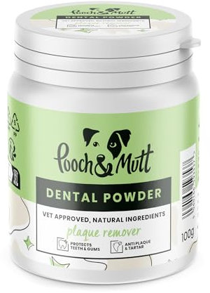 Pooch & Mutt - Dog Dental Powder, Tartar & Plaque Remover (Teeth Cleaning Product For Dogs Dental Care), 100g