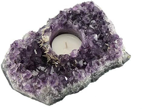 Budawi® Amethyst Teelicht Teelichthalter Druse Stück Drusenstück Edelstein Teelicht