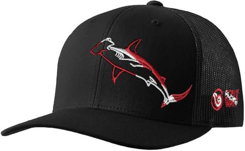 Hammerhead Shark Hat: Scuba Diving Trucker Cap - Black