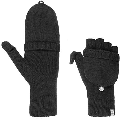 Roeckl Strickhandschuhe Fingerlose Handschuhe Merino Winterhandschuhe (One Size - schwarz)