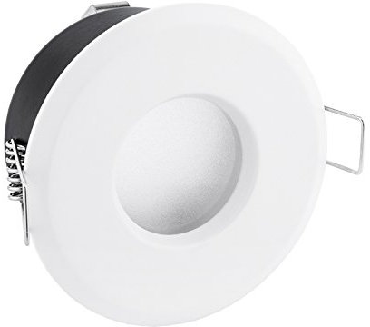 linovum® Feuchtraum Einbaustrahler Rahmen IP65 für Bad, Dusche - Wassergeschützt - Weiß rund inkl. GU10 Fassung
