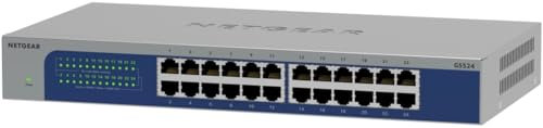 NETGEAR (GS524V3) Switch Ethernet 24 Ports RJ45 Métal Gigabit (10/100/1000), Switch RJ45 Format Bureau/ en Rack et Protection ProSAFE Garantie à Vie Parfait pour Les PME et TPE