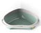 CAT CENTRE Green Large Corner Cat Open Litter Tray With Rim Kitten Pet Toilet Plastic Loo Pan Box Anti-Spillage Lowered Entry Step Rounded Corners Detachable Rim Easy Cleaning No Spilling