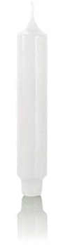 Punchkerzen Weiß 164 x 28 mm, 8 Stück, Kerzen mit gefrästen Kerzenfuß, Zapfenfuß