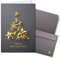 NEUSER PAPIER 10x Weihnachtskarten-Set DIN A6 in Grau mit goldenem Weihnachtsbaum aus Sternen - Faltkarten mit passenden Umschlägen - Weihnachtsgrüße für Firmen und Privat