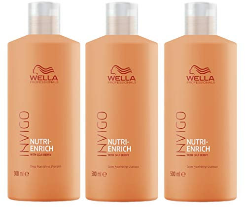 3er Nutri Enrich Deep Nourishing Shampoo Invigo Wella Professionals mit Goji Beeren 500 ml
