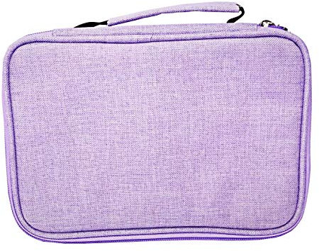 Becho - Astuccio multifunzione con cerniera, molto capiente per penne e matite colorate, 72 slot Viola