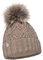 ELIMELI Damen Winter Mütze warme Strickmütze Wintermütze mit Bommel Slouch Strick Beanie Damen für Winter Bommelmütze Hergestellt in EU Farbenauswahl 19531 (Cappuccino)
