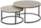 HOMCOM Lot de 2 Tables Basses gigognes, Table Basse Ronde, empilable, Design Industriel, Pieds en métal, Gris