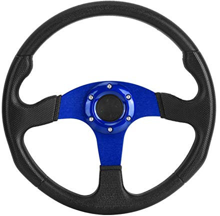 Volante Auto corsa Volante sportivo Piatto profondo 6 bulloni Accessorio modificato universale 350 mm/14 pollici(Blu),Modifica/retrofit/prestazioni dell'auto