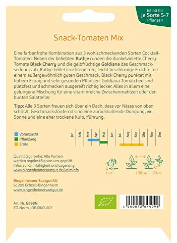 Bingenheimer Saatgut Snack-Tomaten Mix demeter bio je Sorte 5-7 Pflanzen