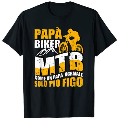 Uomo Papa Biker MTB Uomo Mountain Bike Divertente Bici Regalo Maglietta