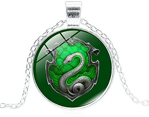 Halskette mit Anhänger, Motiv: Heiligtümer des Todes, Salazar Slytherin, Vintage-Stil, Steampunk, Schlangenanhänger, Halskette, Damenschmuck, Geschenke, Gelbgold