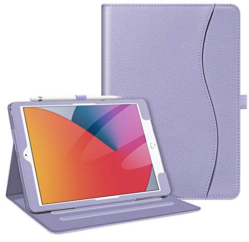 FINTIE Case for iPad 9th / 8th / 7th Generation (2021/2020/2019) 10.2 Inch - [Corner Protection] Multi-Angle Viewing Stand Cover with Pocket & Pencil Holder, Auto Wake Sleep, Lilac Purple