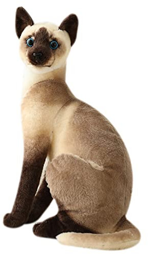 Katze Kuscheltier echt, 30cm Stofftier Katze Lebensecht Stehend Katze Plüschtier Püppchen Realistische Katze Kuscheltier Plüsch Kätzchen Kuschelige Katze MIAU Spielzeug für Kinder Frauen Geschenk