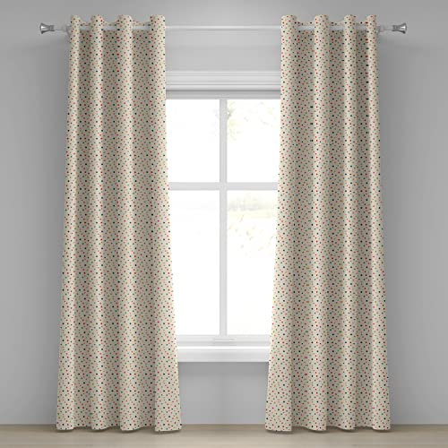 ABAKUHAUS Modern Ösenvorhang, Bunte Sterne Stellar, Dekorative 2-Panel-Fenstervorhänge für Schlafzimmer Wohnzimmer, 280 cm x 175 cm, Blassrosa