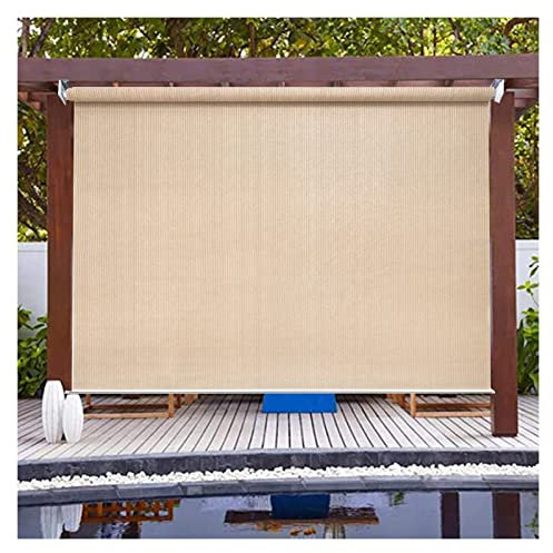 Sunshade Roller Blinds Light Filtering Liftable Privacy Window Blinds Durable Outdoor Curtains Easy Install, for Porch, Pergola (Color : Beige, Size : 140x180cm)