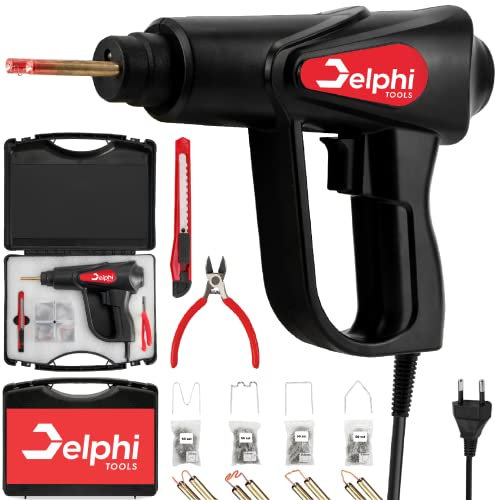 Kunststoff schweißen reparatur set Delphi Kunststoff Schweißgerät 70W, Lötkolben Set 1200pcs Klammern, Kunststoffschweißen, Auto Stoßstange, Armaturenbrett Reparatursatz